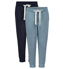 Minymo Sweatpants - 2-pack - Ashley Blue/Marinblå
