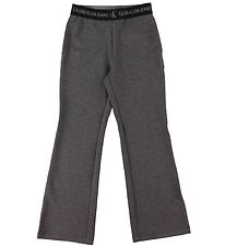 Calvin Klein Buxur - Punto Lógó Tape Flare - Dökkgrá tóna