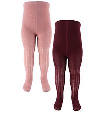 Minymo Strumpfhosen - Wolle - Rib - 2er-Pack - Brüniertes Fliede