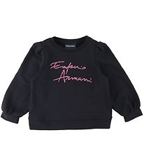 Emporio Armani Peysa - Svart M. Bleikt/Rhinestone