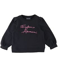 Emporio Armani Sweat-shirt - Noir av. Rose/Strass