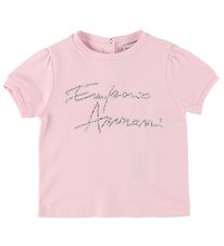 Emporio Armani T-Shirt - Rose av. Argent/Strass
