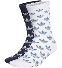 adidas Originals Chaussettes - Mono Crew - 2 Pack - Blanc/Bleu