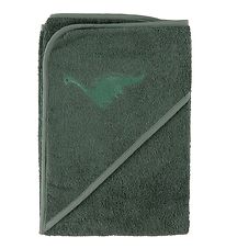 Nørgaard Madsens Baby towel - 75x75 cm. - Green w. Dino