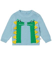 Stella McCartney Kids Blouse - Knitted - Light Blue w. Dinosaurs