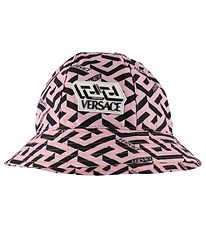 Versace Sun Hat - Black/Pink w. Logo