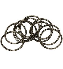 Little Wonders Elastic Hair Bands - Pink - 10-Pack - Black/Gold
