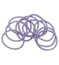 Little Wonders Elastics - Pink - 10-Pack - Light Purple Glitter