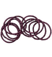 Little Wonders Elastic Hair Bands - Pink - 10-Pack - Dark Purple
