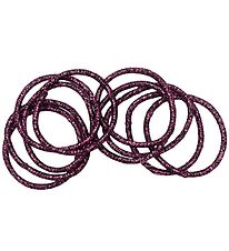 Little Wonders Elastics - Pink - 10-Pack - Dark Purple Glitter