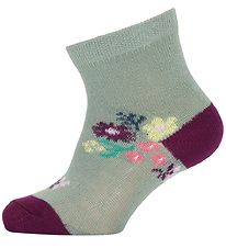 Melton Socks - Petit Flowers - Green