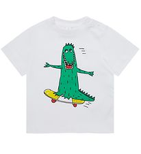 Stella McCartney Kids T-Shirt - Wit m. Krokodil