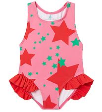 Stella McCartney Kids -Badeanzug - UV50+ - Pink/Rot m. Sternen