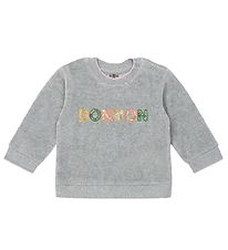 Bonton Sweatshirt - Fluweel - Grijs Glans