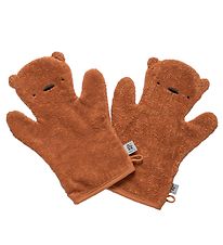 Sebra Baby Wash Glove - Terrycloth - Milo - 2-Pack - Sweet Tea B