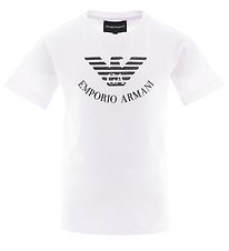 Emporio Armani T-shirt - White/Black w. Glitter