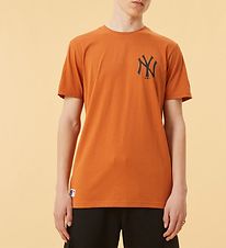 New Era Stuttermabolur - New York Yankees - Appelsína