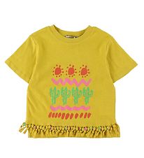 Stella McCartney Kids T-Shirt - Senfgelb m. Print/Fransen