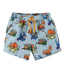 Stella McCartney Kids Badeshorts - Hellblau m. Meeresdruck