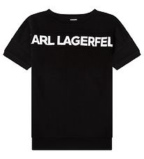 Karl Lagerfeld Jurk - vier - Zwart m. Tekst
