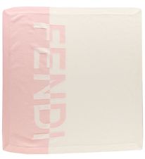 Fendi Couverture en Laine - Rose/Blanc