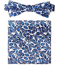 Grunt Bow Tie w. Handkerchief - Our Leaf - Blue Flower