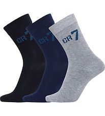 Ronaldo Chaussettes - 3 Pack - Bleu/Gris/Noir