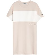Calvin Klein Kleid - Colour Block - Eierschale