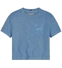 Tommy Hilfiger Stuttermabolur - Forskrift Pocket - Blue Crush