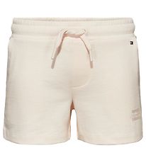 Tommy Hilfiger Sweatshorts - Natural Kleurstofscript - Oud White