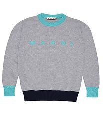 Marni Pullover - Strick - Graumeliert meliert/Türkis
