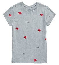 Polo Ralph Lauren T-Shirt - Valentijn - Grijs Gevlekt m. Harten