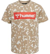 Hummel Stuttermabolur - hmlCarter - Drapplitað Camo
