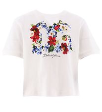Dolce & Gabbana T-Shirt - Renaissance - Blanc av. Fleurs