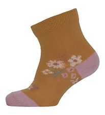 Melton Chaussettes - Petites fleurs - Honey Mustard