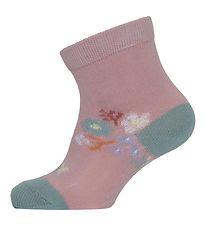 Melton Chaussettes - Petites fleurs - Tout Rose