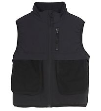 Finger In The Nose Waistcoat w. Fleece - Copter - Ash Black