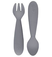 EzPz Cutlery - 2-Pack - Silicone - Grey