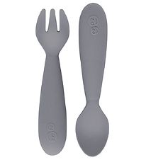 EzPz Kinderbesteck - 2er-Pack - Silikon - Grau