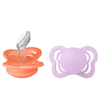 Bibs Couture Dummies - 2-Pack - Size 1 - Silicone - Papaya/Viole