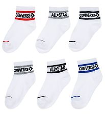 Converse Socks - 6-Pack - Quarter - White w. Print