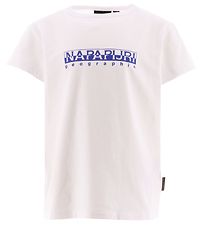 Napapijri T-Shirt - Bright White av. Bleu