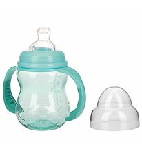 Nuby Trinkflasche m. Griff und Trinkschnabel - 240ml - Aqua