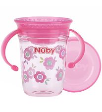 Nuby Gobelet av. Anse - 240ml - Rose av. Imprim