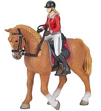 Papo Horse w. Female Rider - H: 13 cm