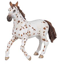 Papo Brúnt Appaloosa hestur - L: 13 cm