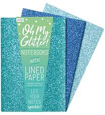 Ooly Notitieboekjes - 3-pack - Oh My Glitter! - Aquamarijn/Saffi