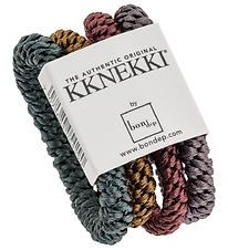 Kknekki Elastic Hair Bands - 4-Pack - Green/Gold/Red/Purple