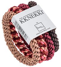 Kknekki Elastic Hair Bands - 4-Pack - Brown/Purple/Beige/Pink