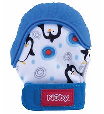 Nuby Bijthandschoen - Blauw m. Pinguns